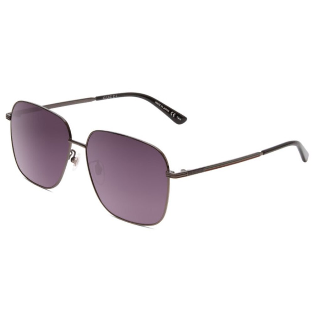 GUCCI GG0987SA-001 Unisex Sunglasses in Ruthenium Silver & Black/Grey Smoke 60mm